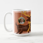 Elegant rendier 3 foto collage kerst koffiemok (Links)