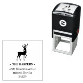 ELEGANT RENDIER ANTLERS VAKANTIE RETOURADRES  ZELFINKTENDE STEMPEL (In situ)