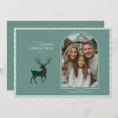 Elegant rendier boog foto kerst Kaart (Voorkant / Achterkant)