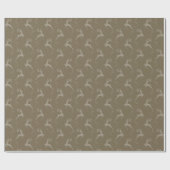 Elegant rendier burlap bruin monotone kerst cadeaupapier (Vlak)
