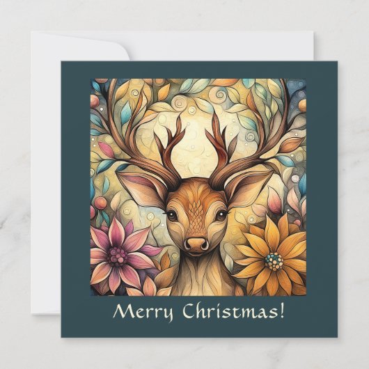 Elegant rendier  feestdagenkaart (Voorkant)
