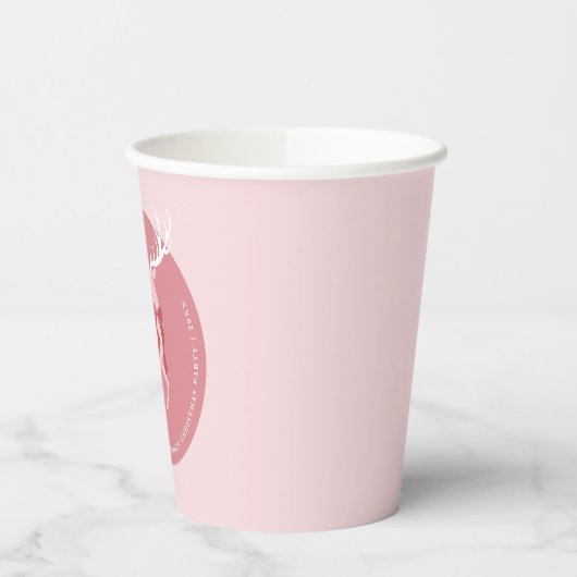 Elegant rendier gepersonaliseerd kerstfeest papieren bekers (Links)