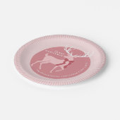 Elegant rendier gepersonaliseerd kerstfeest papieren bordje (Gekanteld)