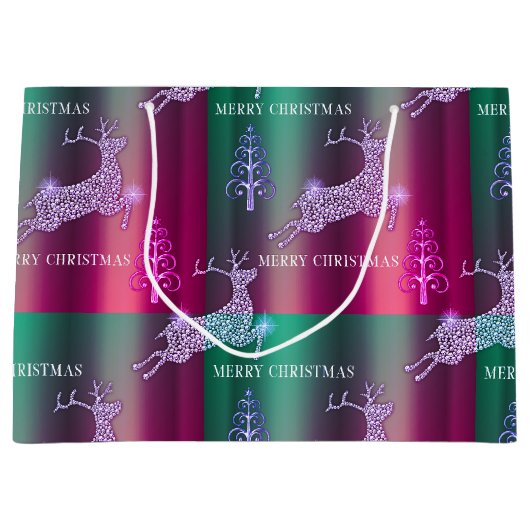 Elegant rendier kerst groot cadeauzakje (Voorkant)