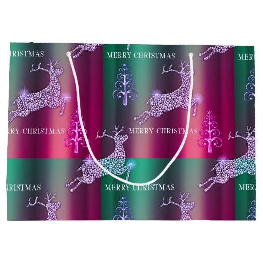 Elegant rendier kerst groot cadeauzakje (Achterkant)