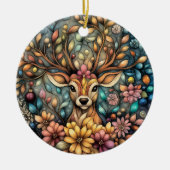 Elegant rendier kerst  keramisch ornament (Voorkant)