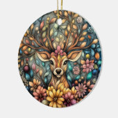 Elegant rendier kerst  keramisch ornament (Links)