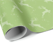 Elegant rendier licht groen monotone kerst cadeaupapier (Rol Hoek)