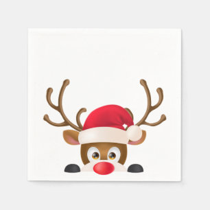 Elegant rendier met Santa Hat   Servet