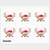 Elegant rendier met Santa Hat Sticker Seal (Vel)