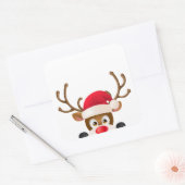 Elegant rendier met Santa Hat Sticker Seal (Envelop)