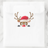Elegant rendier met Santa Hat Sticker Seal (Tas)