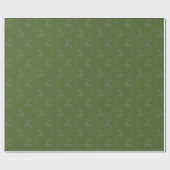 Elegant rendier olijf groene monotone kerst cadeaupapier (Vlak)