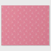Elegant rendier roze monotone kerst cadeaupapier (Vlak)