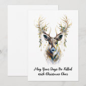 Elegant rendier, uw dagen gevuld met kerst juichen feestdagenkaart (Voorkant / Achterkant)