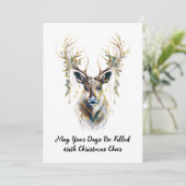 Elegant rendier, uw dagen gevuld met kerst juichen feestdagenkaart (Staand voorkant)