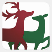 Elegant rendier vierkante sticker (Voorkant)