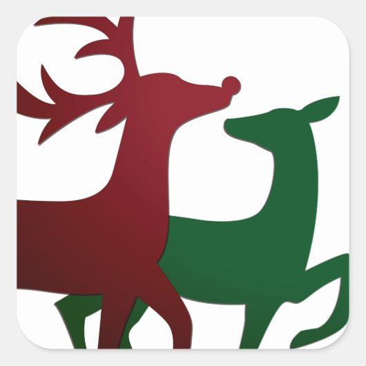 Elegant rendier vierkante sticker (Voorkant)