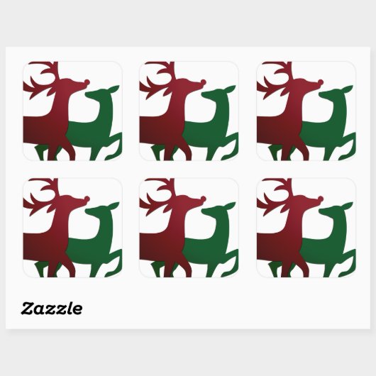 Elegant rendier vierkante sticker (Vel)