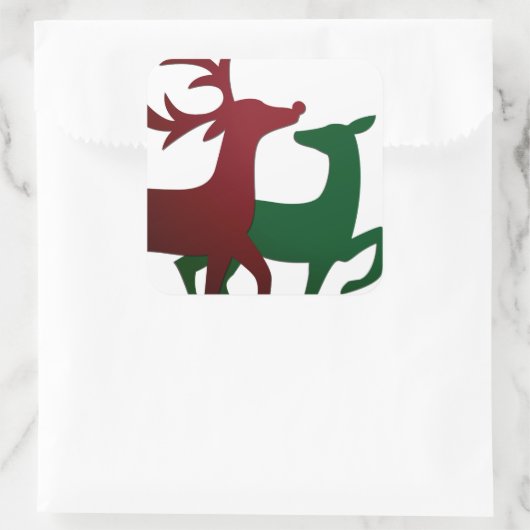 Elegant rendier vierkante sticker (Tas)