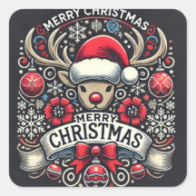 Elegant rendier vrolijke kerst Stickers