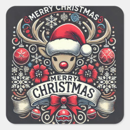 Elegant rendier vrolijke kerst Stickers