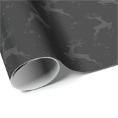 Elegant rendier zwart monotone kerst cadeaupapier (Rol Hoek)