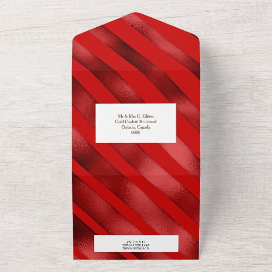 Elegant rendierrood goudjaar einde diner all in one uitnodiging (Buitenkant)