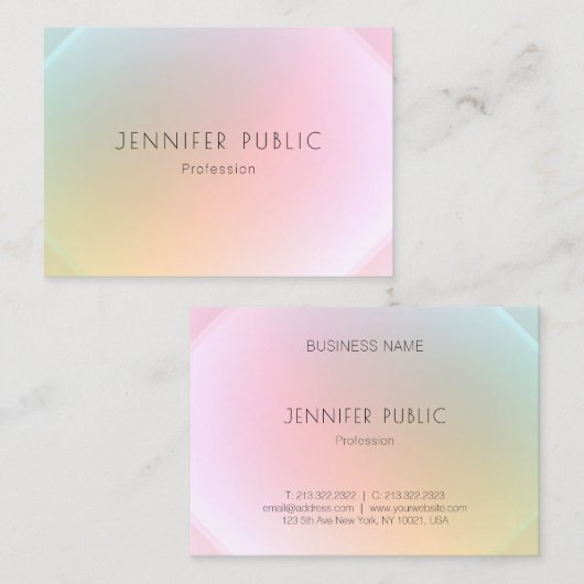 Elegant rendy Design Moderne Colorful Sjabloon Visitekaartje (Voorkant / Achterkant)