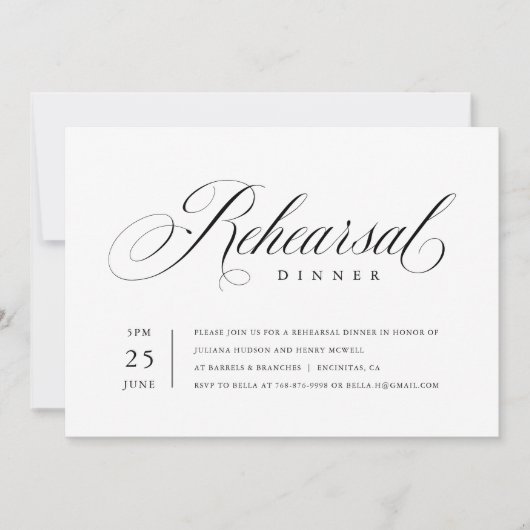 Elegant repesal Dinner Classic Script Kaart (Voorkant)