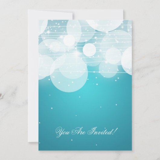 Elegant repesal Dinner Glow & Sparkle Turquoise Kaart (Achterkant)