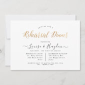 Elegant repesal Dinner, Gold Modern Script Aankondiging (Voorkant)