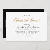 Elegant repesal Dinner, Gold Modern Script Aankondiging (Voorkant / Achterkant)