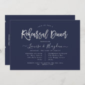 Elegant repesal Dinner, Silver Modern Script Aankondiging (Voorkant / Achterkant)