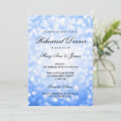 Elegant repesial Dinner Blue Glitter Lights Kaart (Staand voorkant)