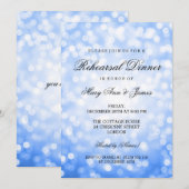 Elegant repesial Dinner Blue Glitter Lights Kaart (Voorkant / Achterkant)