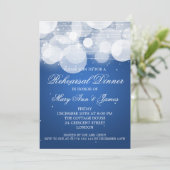 Elegant repesial Dinner Glow & Sparkle Blue Kaart (Staand voorkant)