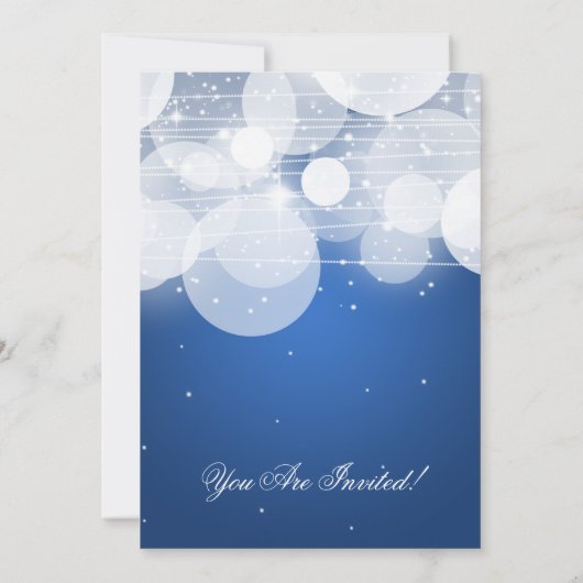 Elegant repesial Dinner Glow & Sparkle Blue Kaart (Achterkant)