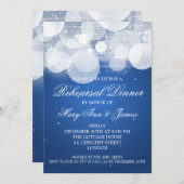 Elegant repesial Dinner Glow & Sparkle Blue Kaart (Voorkant / Achterkant)