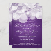 Elegant repesial Dinner Glow & Sparkle Paars Kaart (Voorkant / Achterkant)