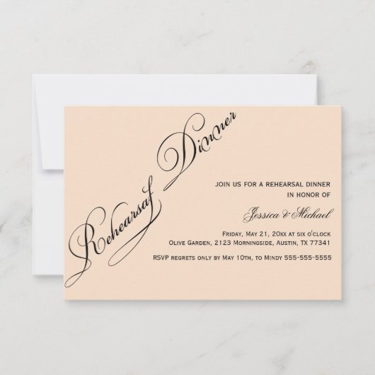 Elegant repesial Dinner Linen Color Invitation Kaart (Voorkant)