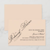 Elegant repesial Dinner Linen Color Invitation Kaart (Voorkant / Achterkant)