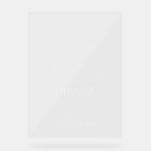 Elegant repetitie diner acryl welkomstbord acryl bord (Voorkant)