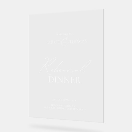 Elegant repetitie diner acryl welkomstbord acryl bord (Hoek)