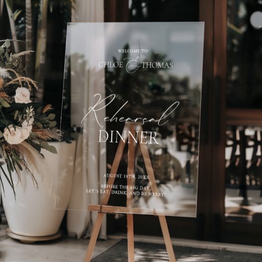 Elegant repetitie diner acryl welkomstbord acryl bord