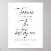 Elegant repetitie diner de avond voor ontvangst poster (Voorkant)