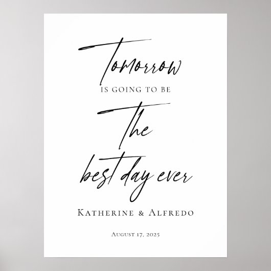 Elegant repetitie diner de avond voor ontvangst poster (Voorkant)