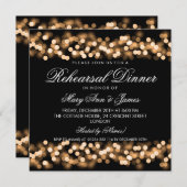 Elegant repetitie diner Gold Hollywood Glam Kaart (Voorkant / Achterkant)