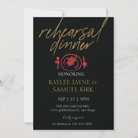 Elegant repetitie diner kaart (Voorkant)