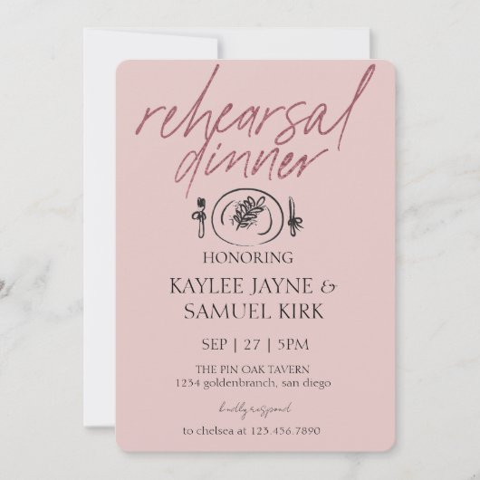 Elegant repetitie diner kaart (Voorkant)